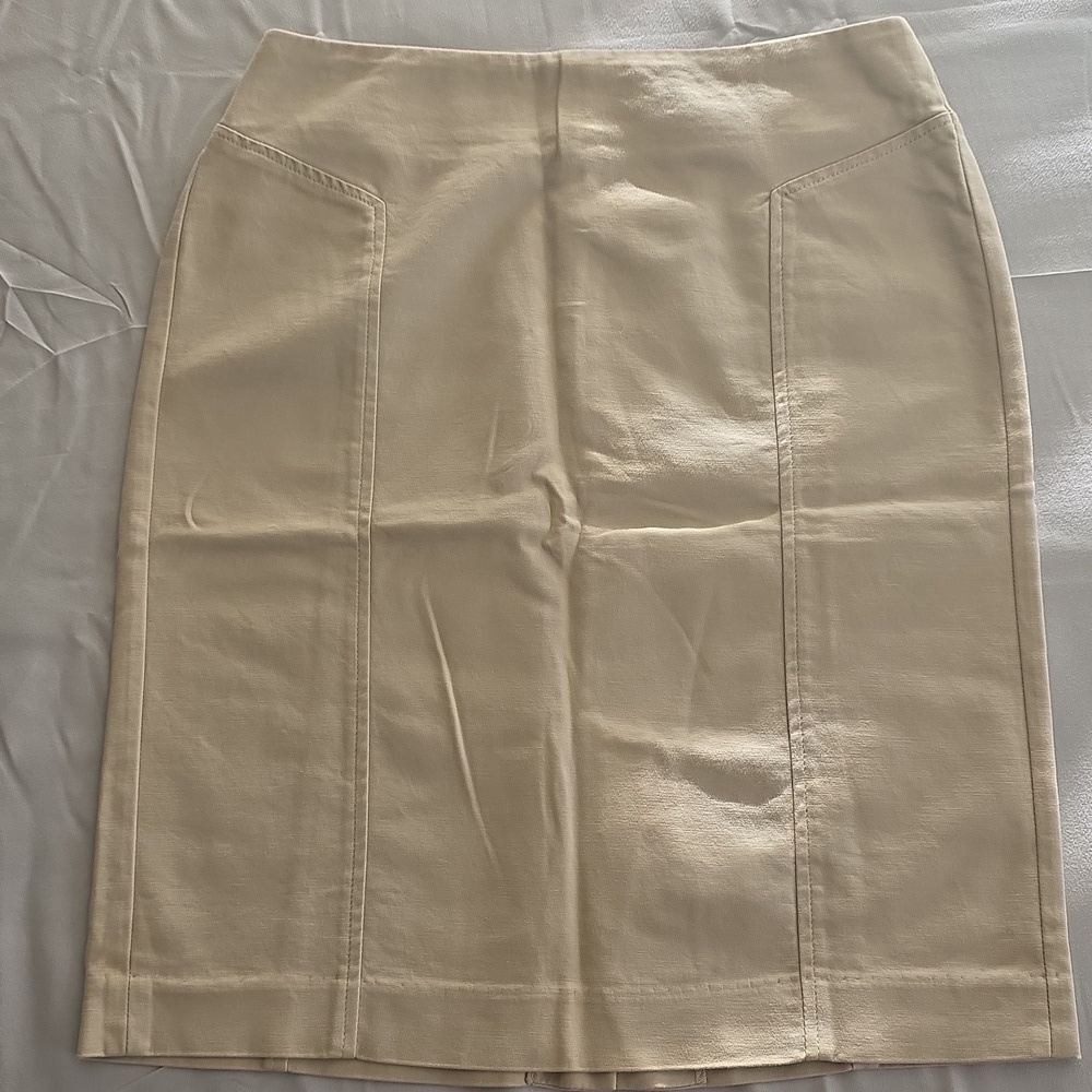Darjoni Khaki Cotton Pencil Skirt